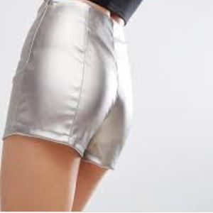 Metallic Leather look Shorts